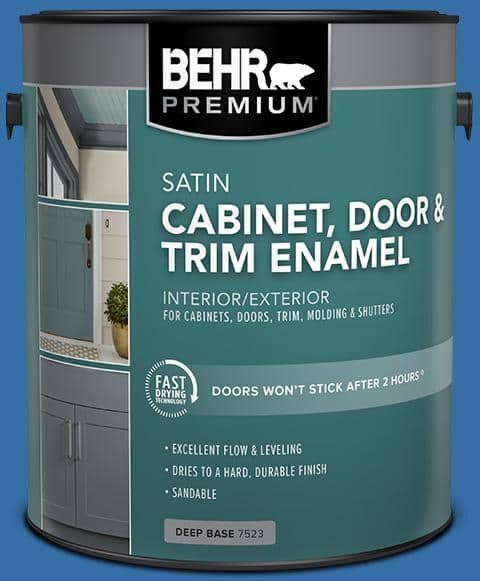 BEHR PREMIUM 1 gal. #P520-6 Mega Blue Satin Enamel Interior/Exterior Cabinet, Door & Trim Paint