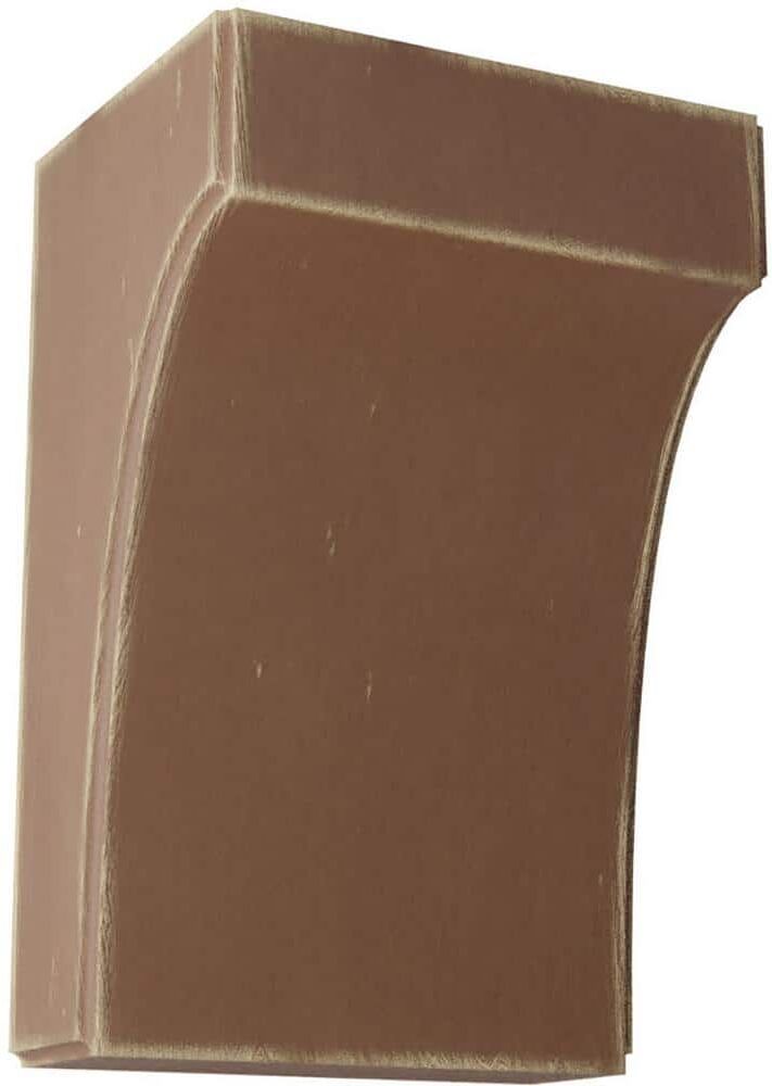 Ekena Millwork 5-1/4 in. x 8 in. x 4 in. Weathered Brown Clarksville Wood Vintage Decor Bracket