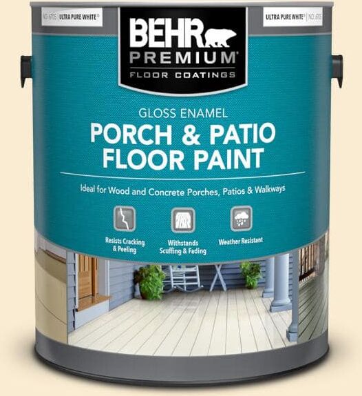 BEHR PREMIUM 1 gal. #ICC-40 Antique Ivory Gloss Enamel Interior/Exterior Porch and Patio Floor Paint