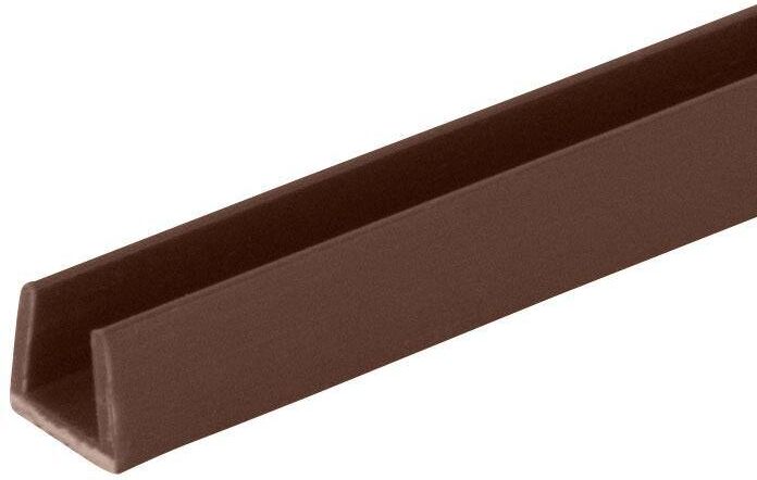 Outwater 9/32 in. D x 1/4 in. W x 48 in. L Brown Styrene Plastic U-Channel Moulding Fits 1/4 in. Board, (3-Pack)