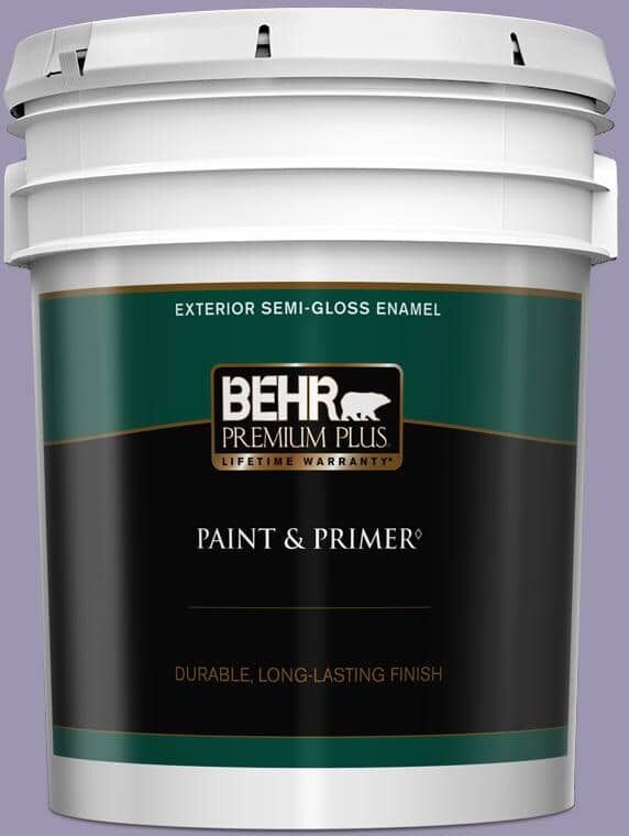 BEHR PREMIUM PLUS 5 gal. #S570-4 Night Music Semi-Gloss Enamel Exterior Paint & Primer