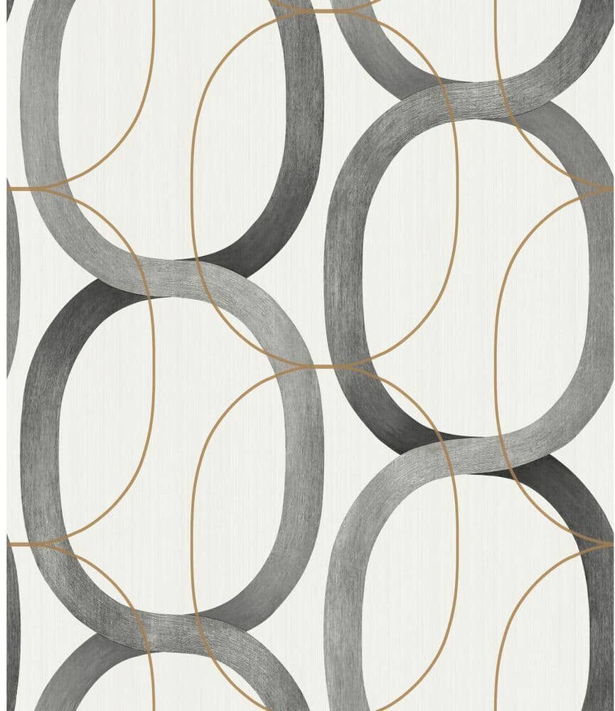 York Wallcoverings Black and Gold Interlock Non Woven Preium Peel and Stick Wallpaper Approximate 34.2 sq. ft.