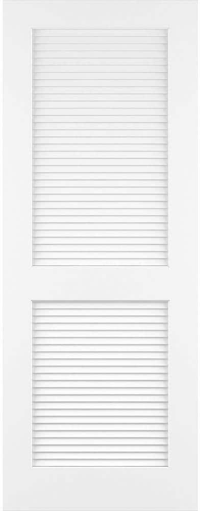 Kimberly Bay 32 in. x 80 in. Solid Core White Traditional Louver Wood Interior Door Slab