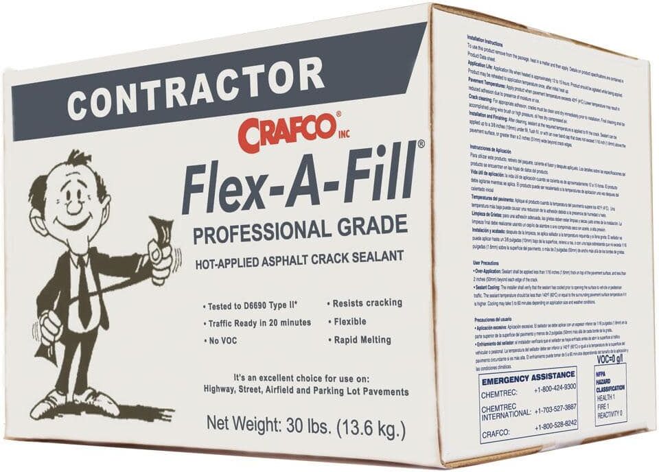 Crafco Flex-A-Fill 30 lb. Box Black Pavement Crack Repair Sealant