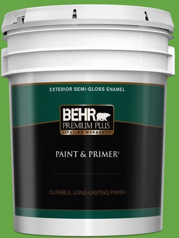 BEHR PREMIUM PLUS 5 gal. #430B-6 Caterpillar Semi-Gloss Enamel Exterior Paint & Primer