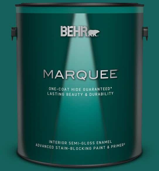 BEHR MARQUEE 1 gal. #S-H-490 Billiard Table Semi-Gloss Enamel Interior Paint & Primer