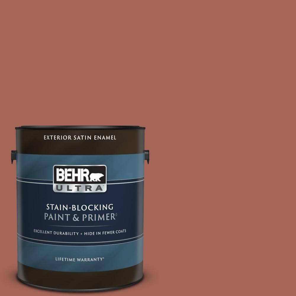 BEHR ULTRA 1 gal. Home Decorators Collection #HDC-CL-08 Sun Baked Earth Satin Enamel Exterior Paint & Primer