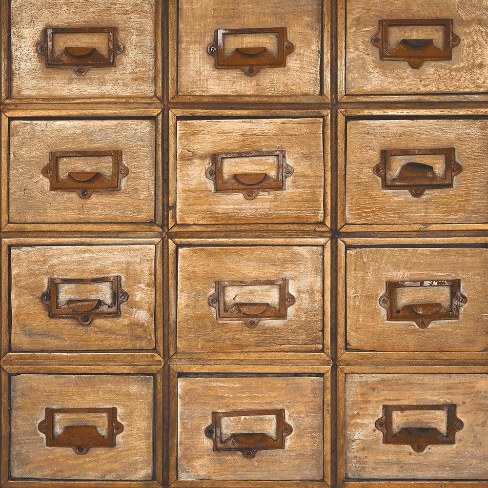NextWall Library Card Catalog Faux Peel and Stick Wallpaper (Covers 30.75 sq. ft.)