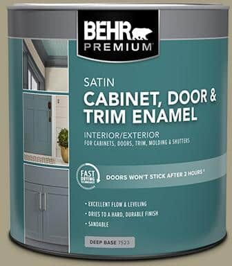 BEHR PREMIUM 1 qt. #N340-4 Tent Green Satin Enamel Interior/Exterior Cabinet, Door & Trim Paint