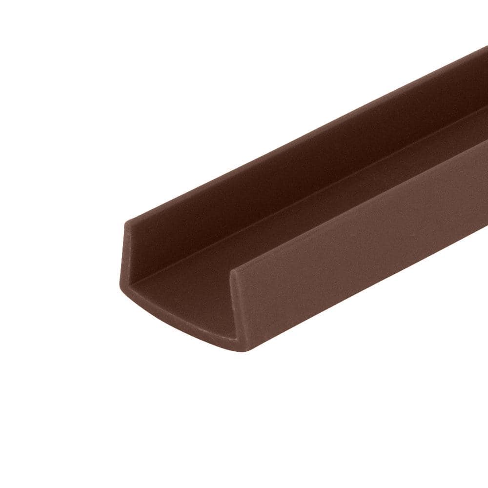 Outwater 3/8 in. D x 3/4 in. W x 72 in. L Brown Styrene Plastic U-Channel Moulding Fits 3/4 in. Board, (10-Pack)