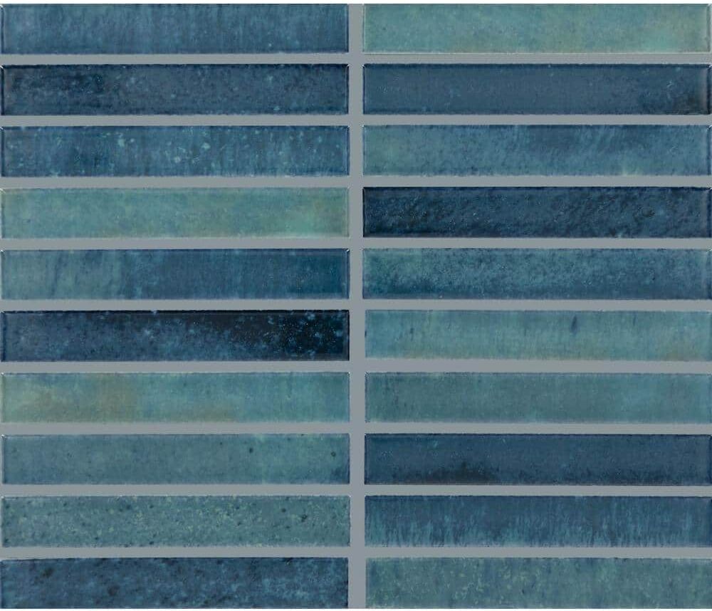 Daltile Miramo Aqua 10 in. x 12 in. Glazed Ceramic Straight Joint Mosaic Tile (8.3 sq. ft./case)