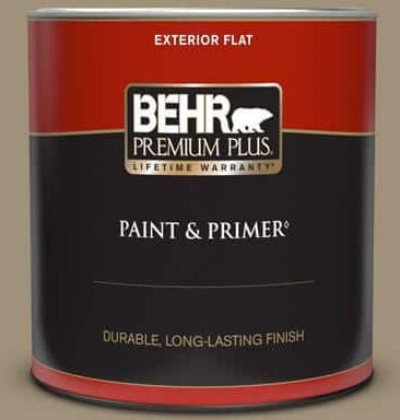 BEHR PREMIUM PLUS 1 qt. #750D-5 Desert Shadows Flat Exterior Paint & Primer