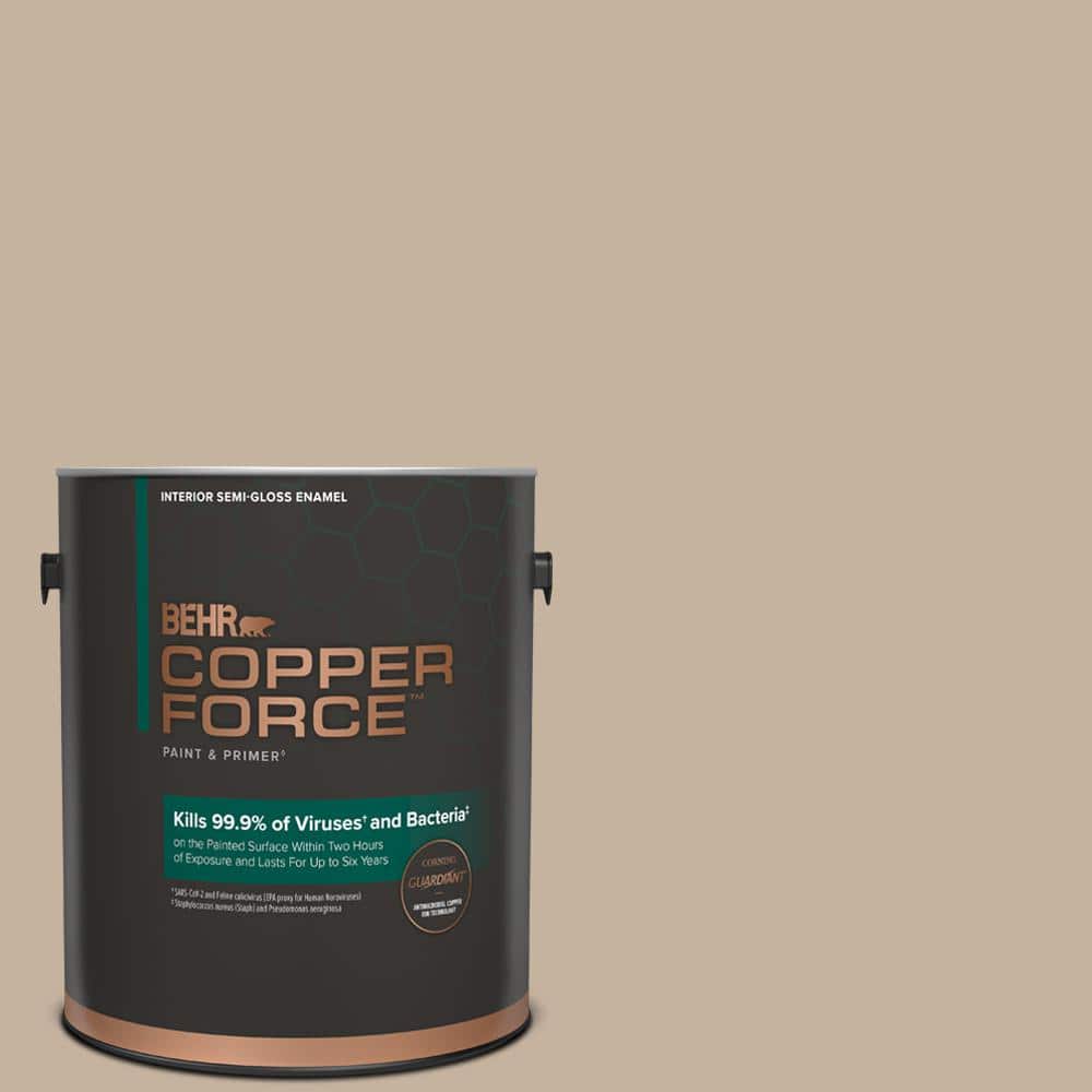 COPPER FORCE 1 gal. #MQ2-32 Mink Haze Semi-Gloss Enamel Virucidal and Antibacterial Interior Paint & Primer