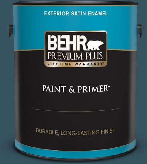 BEHR PREMIUM PLUS 1 gal. #MQ5-24 Opera Glasses Satin Enamel Exterior Paint & Primer