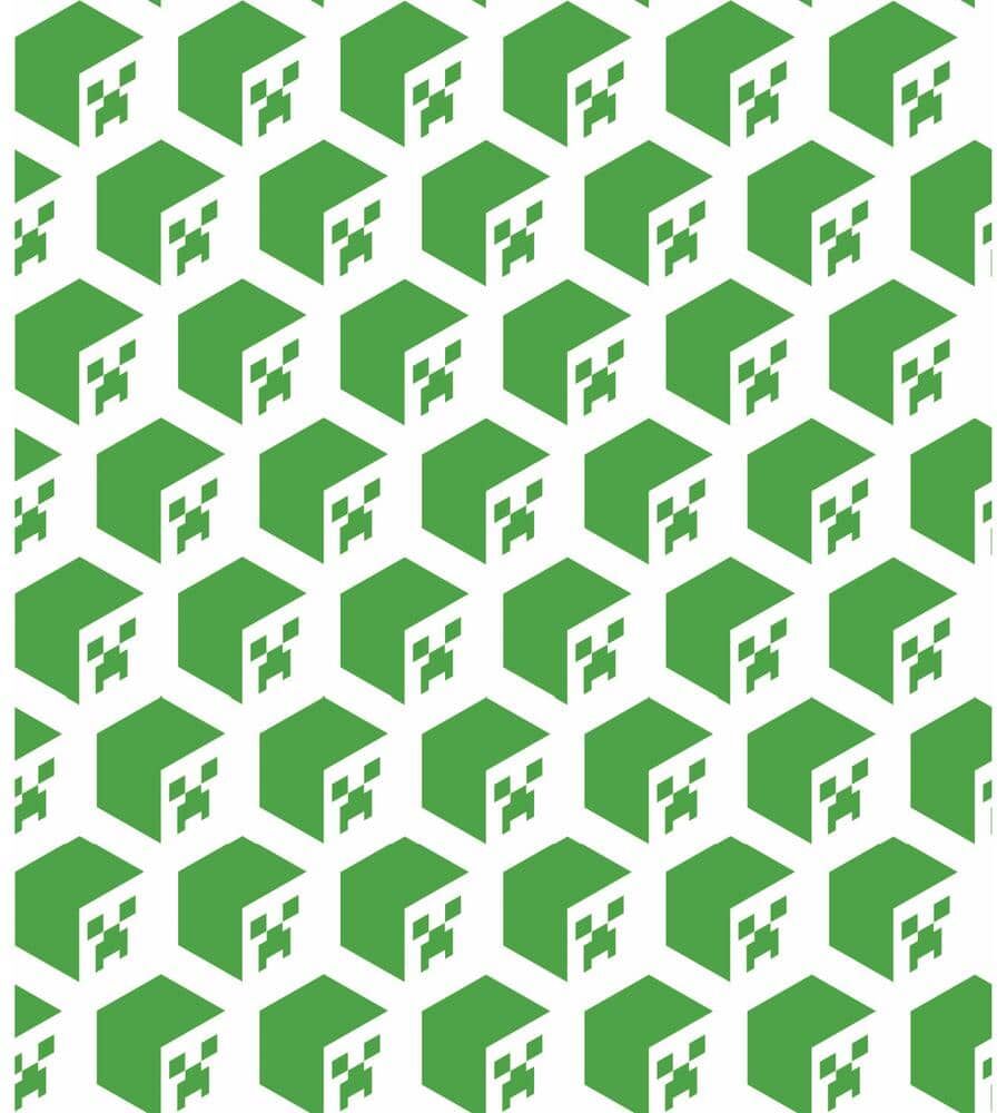 RoomMates Minecraft Creeper Face Green Vinyl Peel and Stick Matte Wallpaper 28.18 sq. ft.