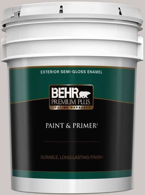 BEHR PREMIUM PLUS 5 gal. #790E-2 Gentle Rain Semi-Gloss Enamel Exterior Paint & Primer