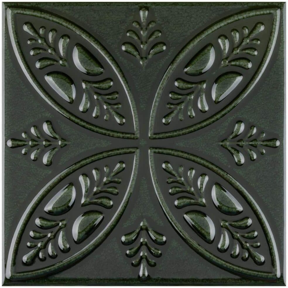 Merola Tile Trend Green 8 in. x 8 in. Ceramic Wall Tile (9.24 sq. ft./Case)