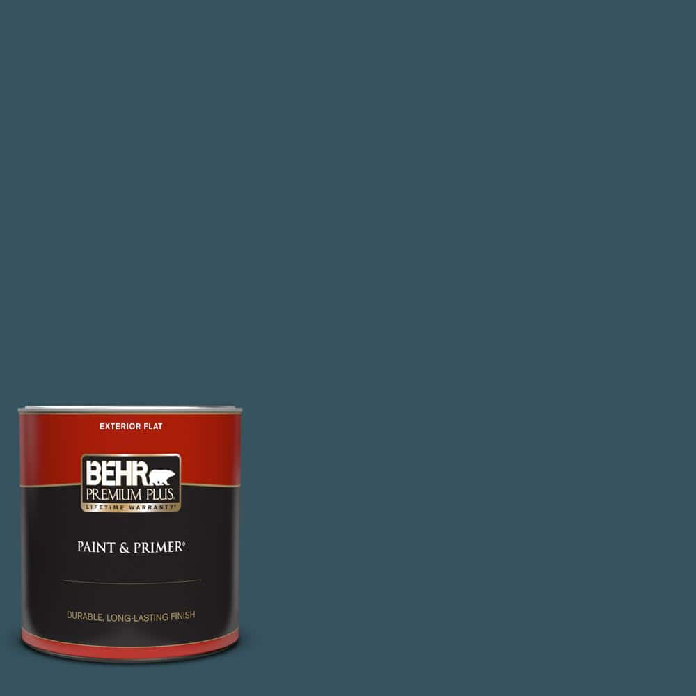 BEHR PREMIUM PLUS 1 qt. #MQ5-24 Opera Glasses Flat Exterior Paint & Primer