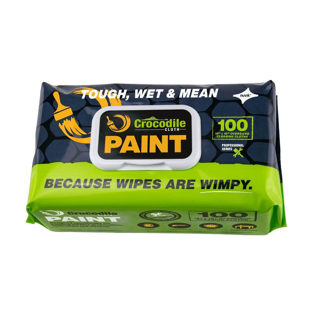 CROCODILE CLOTH Case Paint Wipes Pre-Moistened Heavy-Duty Wet Cloths Cleaning Wipes (6 x 100-Pack)
