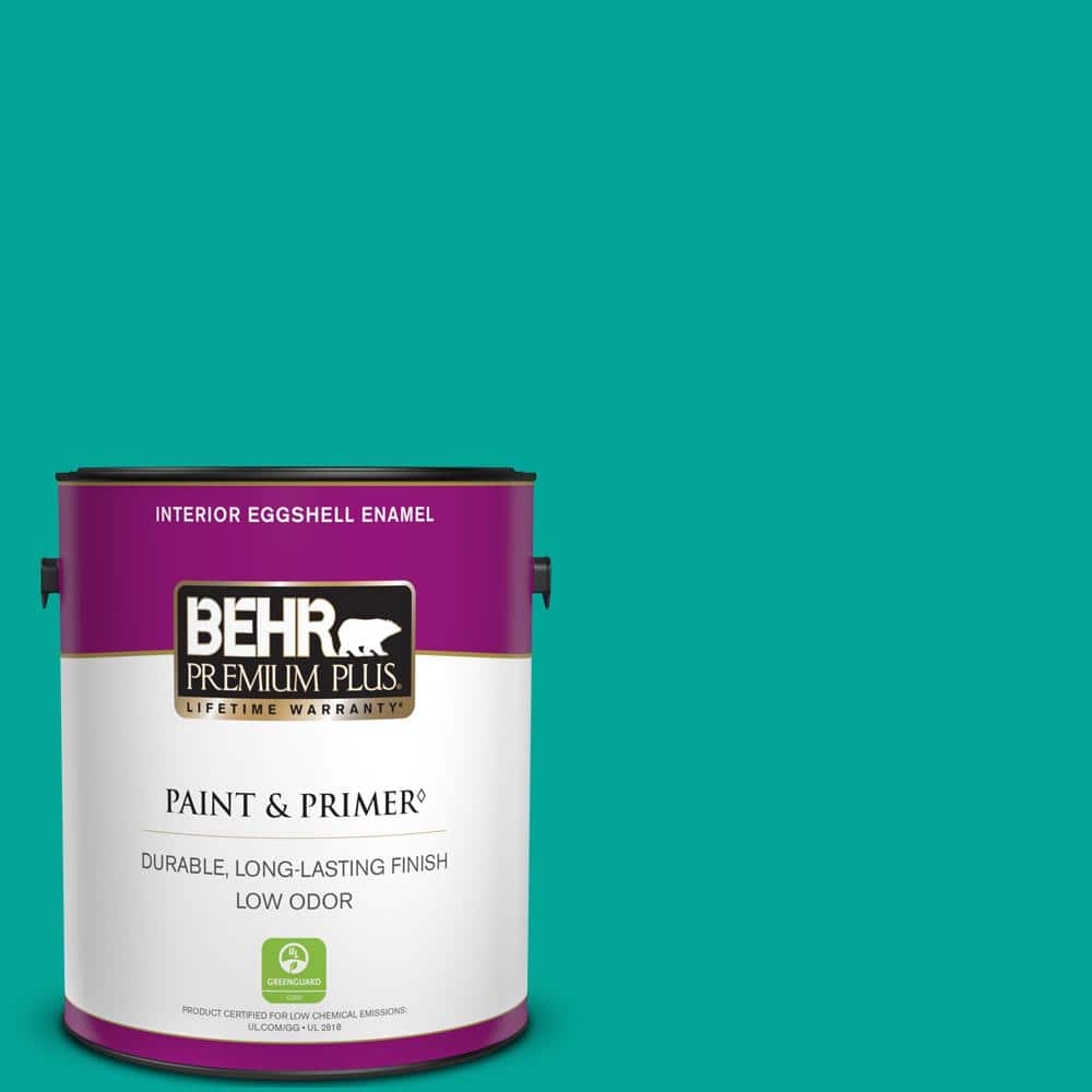 BEHR PREMIUM PLUS 1 gal. Home Decorators Collection #HDC-MD-22 Tropical Sea Eggshell Enamel Low Odor Interior Paint & Primer