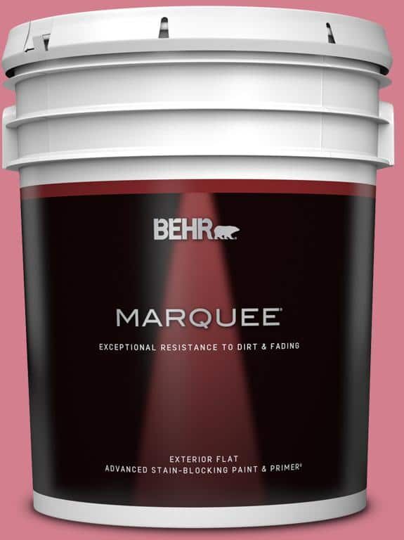 BEHR MARQUEE 5 gal. #P140-4 I Pink I Can Flat Exterior Paint & Primer