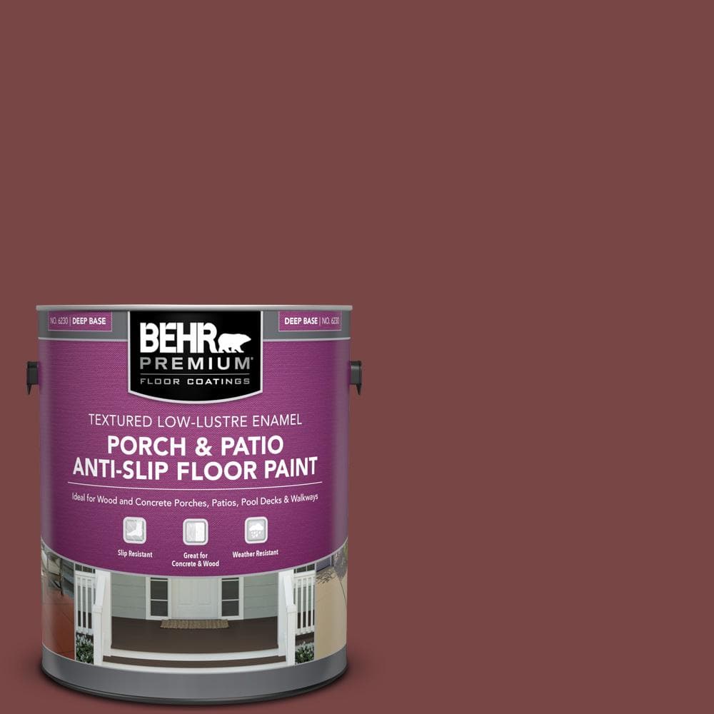BEHR PREMIUM 1 gal. #150F-7 Burnt Tile Textured Low-Lustre Enamel Interior/Exterior Porch and Patio Anti-Slip Floor Paint