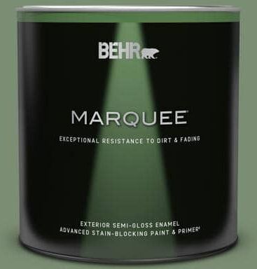 BEHR MARQUEE 1 qt. #PPU11-02 Shallot Bulb Semi-Gloss Enamel Exterior Paint & Primer