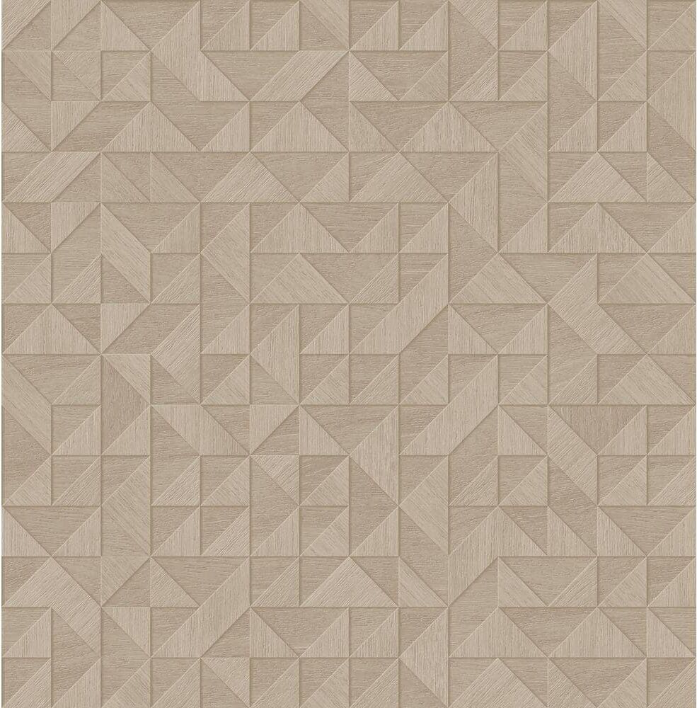 Decorline Gallerie Taupe Triangle Geometric Taupe Paper Strippable Roll (Covers 56.4 sq. ft.)