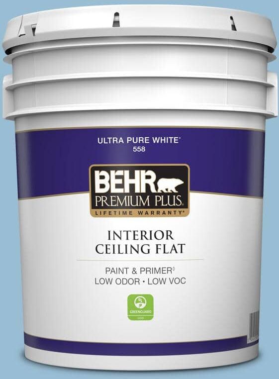 BEHR PREMIUM PLUS 5 gal. #PPU14-11 Gentle Sky Ceiling Flat Interior Paint