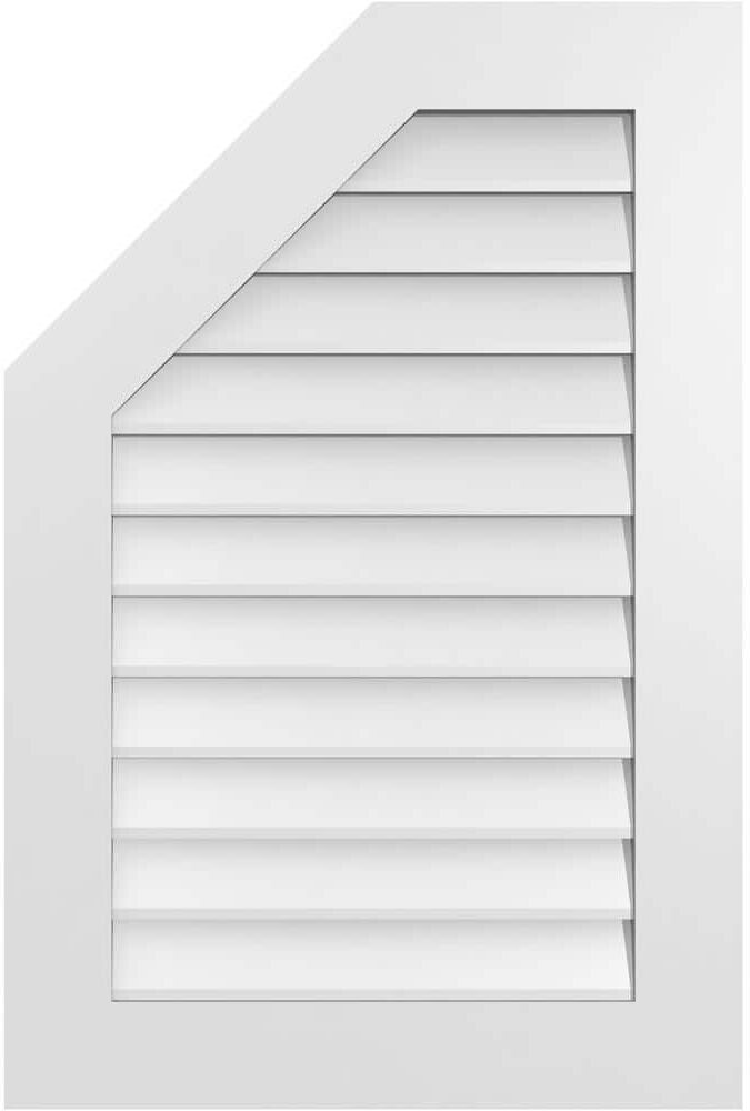 Ekena Millwork 24 in. x 36 in. Octagonal Surface Mount PVC Gable Vent: Decorative with Standard Frame