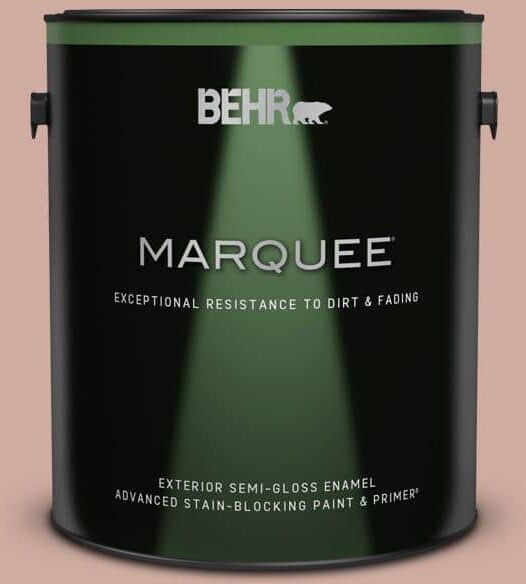 BEHR MARQUEE 1 gal. #MQ1-50 Art Deco Pink Semi-Gloss Enamel Exterior Paint & Primer