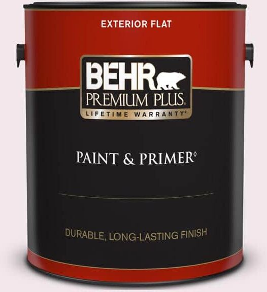 BEHR PREMIUM PLUS 1 gal. #650A-1 Rose Fantasy Flat Exterior Paint & Primer