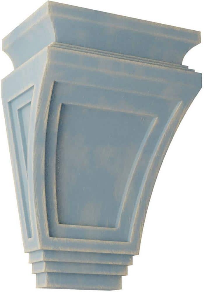 Ekena Millwork 6 in. x 9 in. x 4 in. Driftwood Blue Arts and Crafts Wood Vintage Decor Corbel