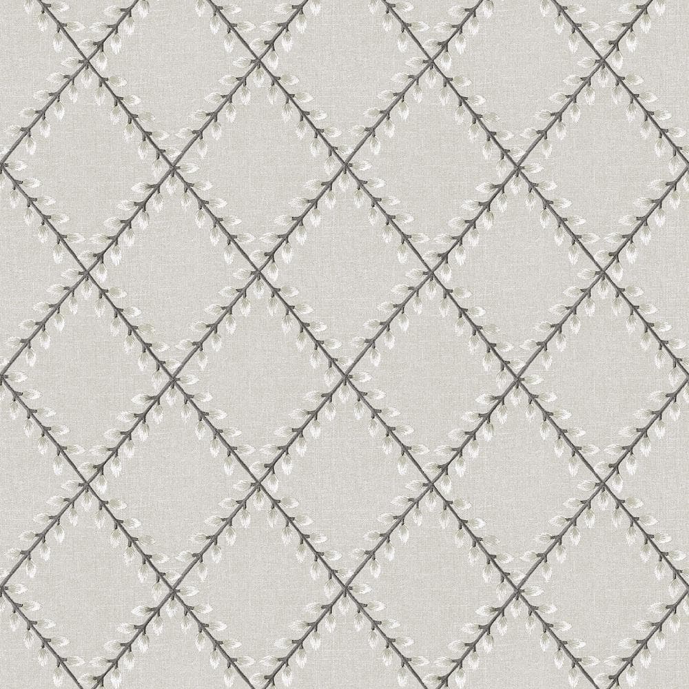 SURFACE STYLE Clover Lane Smoke Lattice Vinyl Peel and Stick Wallpaper Roll ( Covers 30.75 sq. ft. )