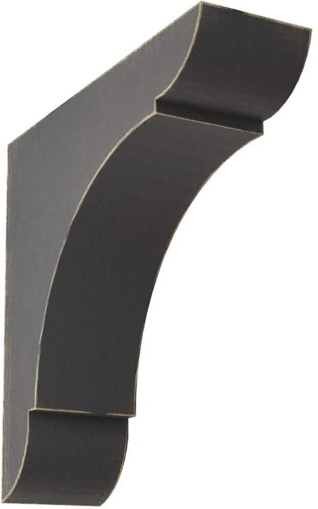 Ekena Millwork 1-3/4 in. x 6 in. x 6 in. Black Small Olympic Wood Vintage Decor Bracket