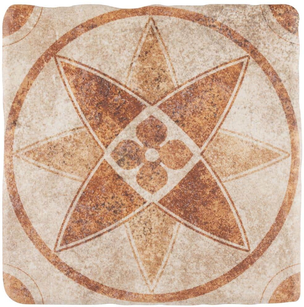 Merola Tile Costa Arena Decor Starflower 7-3/4 in. x 7-3/4 in. Ceramic Floor and Wall Tile (10.75 sq. ft./Case)