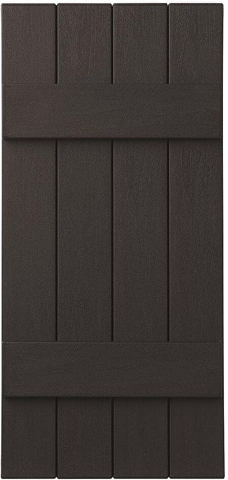 Ply Gem 15 in. x 31 in. Polypropylene(plastic) 4-Board Closed Board and Batten Shutters Pair in Green