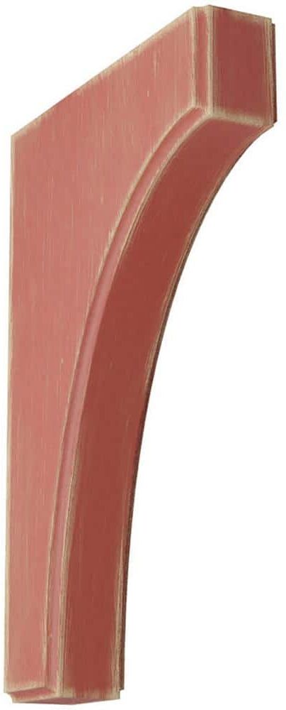 Ekena Millwork 1-3/4 in. x 12 in. x 8 in. Salvage Red Clarksville Wood Vintage Decor Bracket