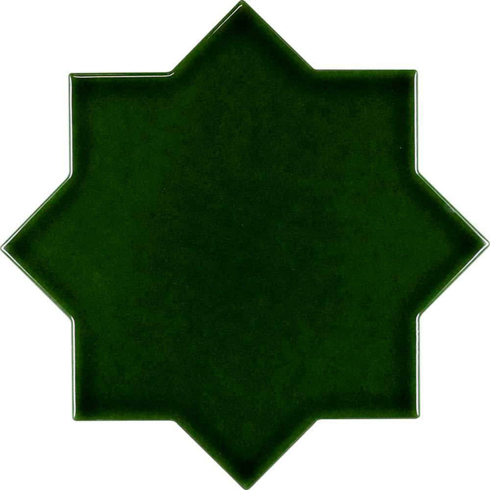 Apollo Tile Siena Green 5.35 in. x 5.35 in. Glossy Ceramic Star-Shaped Wall and Floor Tile (5.37 sq. ft./case) (27-pack)