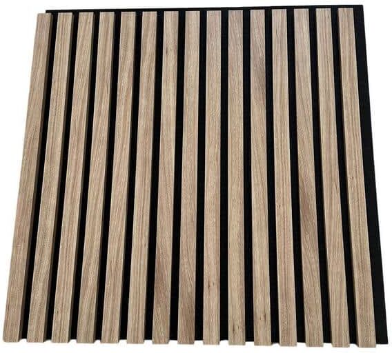 Ejoy 24 in. x 24 in x 0.8 in. Light Walnut Color Acoustic Vinyl Wall Cladding Siding Board (Set of 4-Piece)