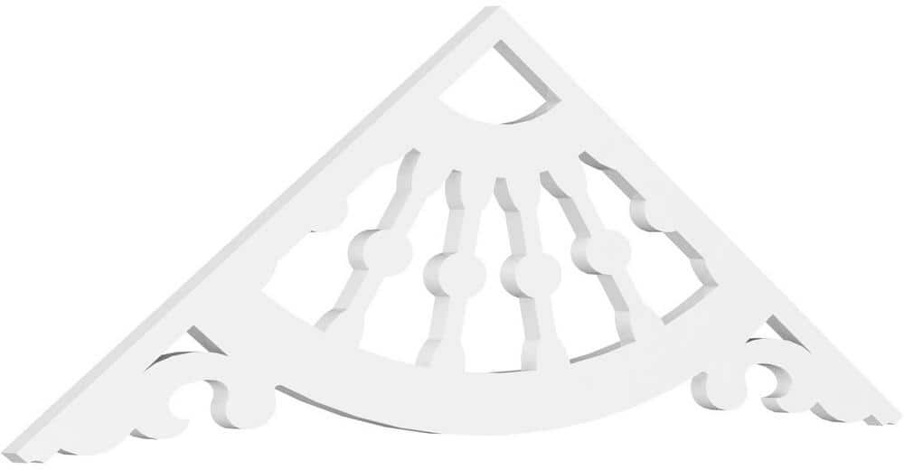 Ekena Millwork 1 in. x 60 in. x 22-1/2 in. (8/12) Pitch Wagon Wheel Gable Pediment Architectural Grade PVC Moulding