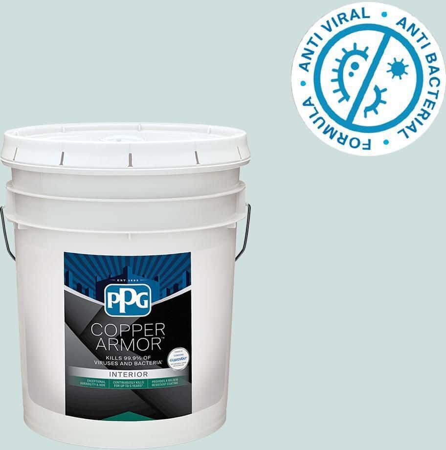 COPPER ARMOR 5 gal. PPG1035-1 Watery Blue Semi-Gloss Interior Paint