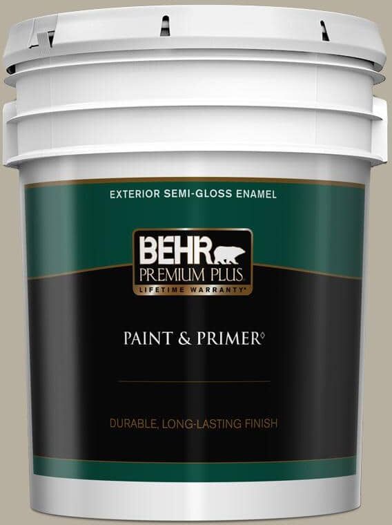 BEHR PREMIUM PLUS 5 gal. #N320-4 Camping Tent Semi-Gloss Enamel Exterior Paint & Primer