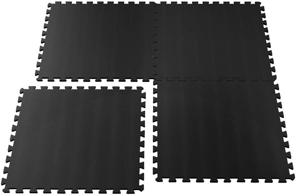 Black 24 in. W x 24 in. L x 0.5 in. T Foam Interlocking Floor Mat Tiles for Home Gym (16 sq. ft.) (4-Pack)