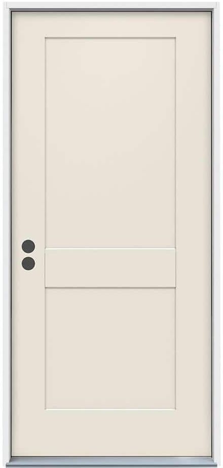 JELD-WEN 32 in. x 80 in. 2-Panel Craftsman Primed Steel Prehung Right-Hand Inswing Front Door