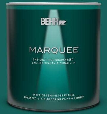 BEHR MARQUEE 1 qt. #S-H-490 Billiard Table Semi-Gloss Enamel Interior Paint & Primer