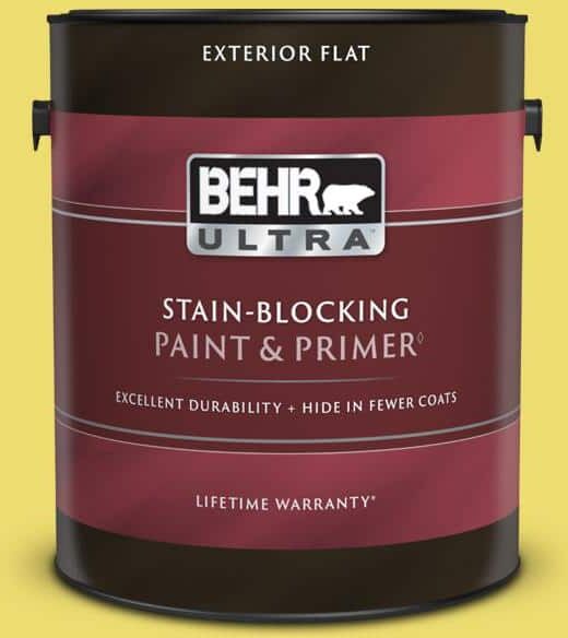 BEHR ULTRA 1 gal. #T15-15 Plastic Lime Flat Exterior Paint & Primer