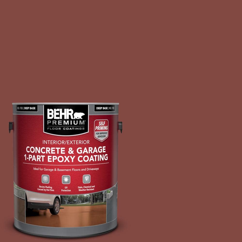 BEHR PREMIUM 1 gal. #S140-7 Deco Red Self-Priming 1-Part Epoxy Satin Interior/Exterior Concrete and Garage Floor Paint