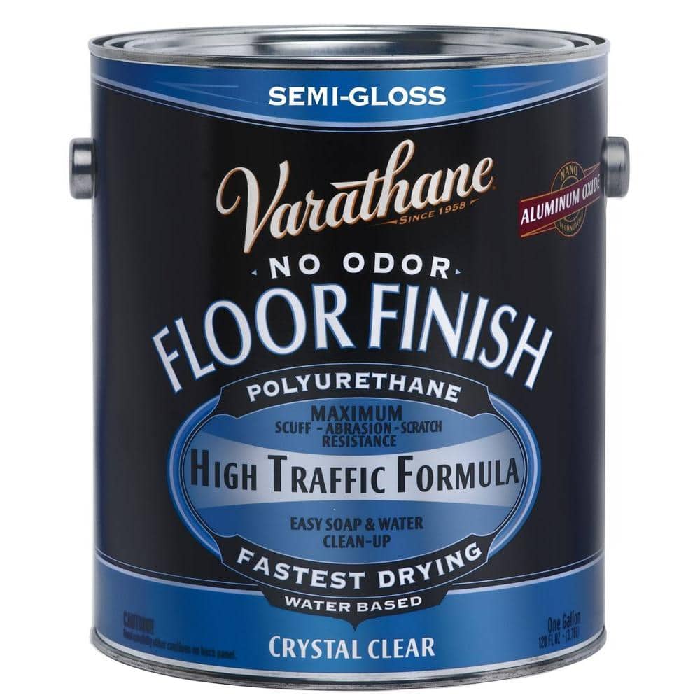Varathane 1 gal. Clear Semi-Gloss Water-Based Floor Polyurethane (2-Pack)