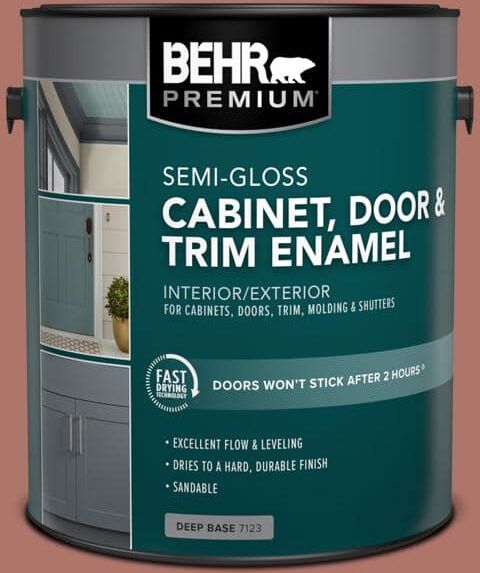 BEHR PREMIUM 1 gal. #S160-5 Hot Chili Semi-Gloss Enamel Interior/Exterior Cabinet, Door & Trim Paint